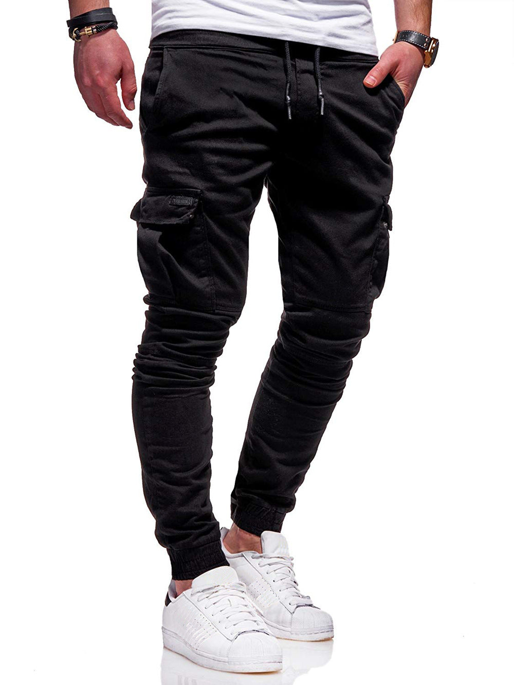 Tethered Elastic Sports Baggy Pants Long Casual Pants Jogging Pants