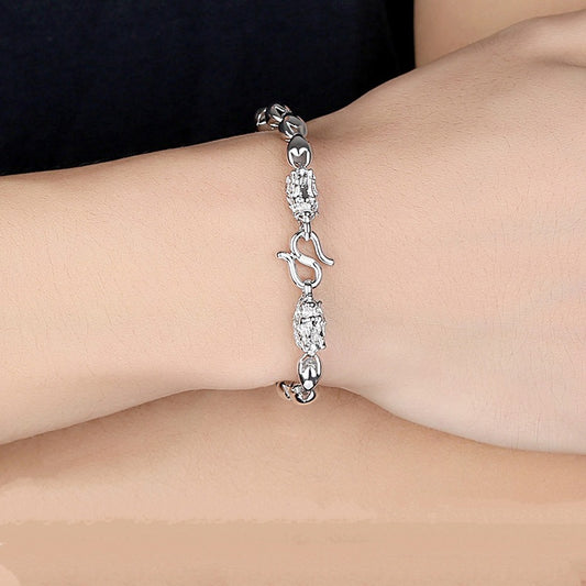 Mens Fashion Silver Dragon Head Bracelet