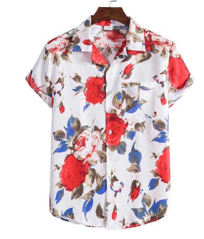 Men's Short Sleeve Floral Shirt Beach Shirt