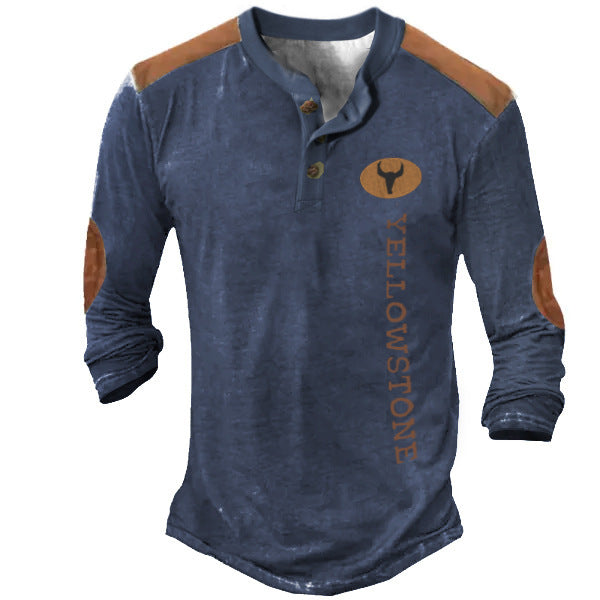 Men's Henley Shirt T-shirt Solid